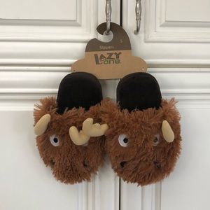 🫎 NWT Lazy One kids Moose Critter slippers